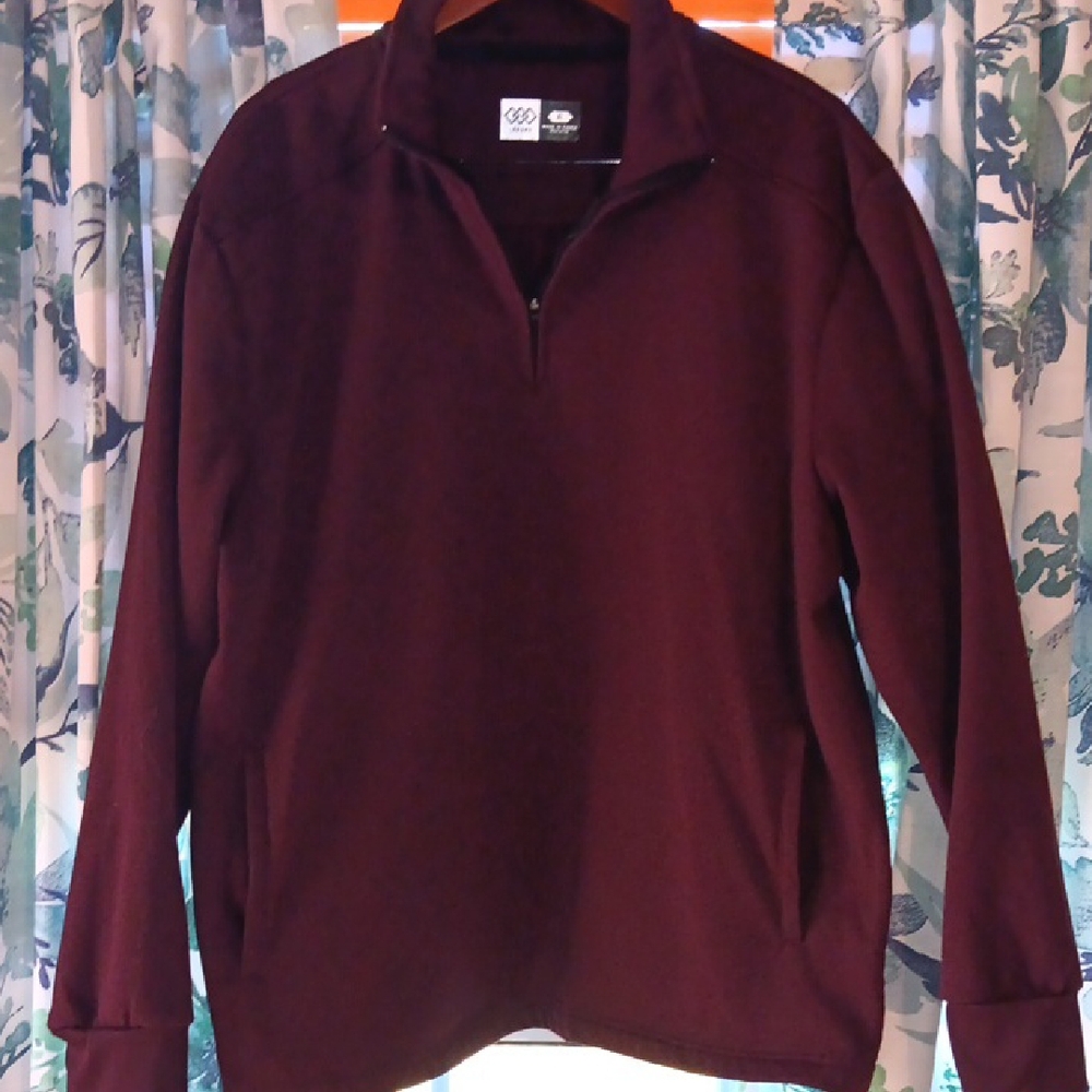 Men's Burgundy Zip-Up Sweater